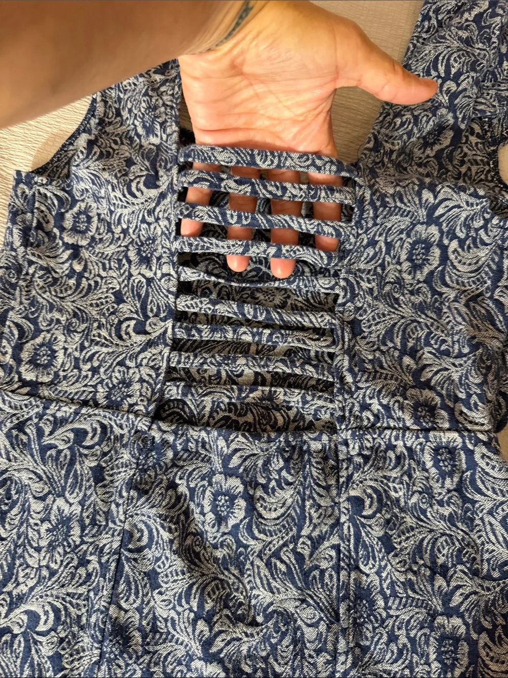 Free people intimately free Paisley Print, corset front, caged back Dress